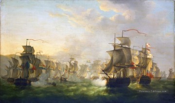 Les flottes néerlandaises et anglaises se retrouvent sur le chemin de Boulogne Martinus Schouman 1806 Batailles navales Peinture à l'huile